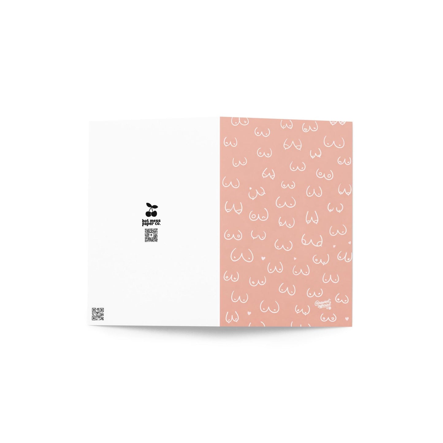 blush pink background with white line art boob pattern minimalist body positive illustration