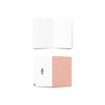 blush pink background with white line art boob pattern minimalist body positive illustration
