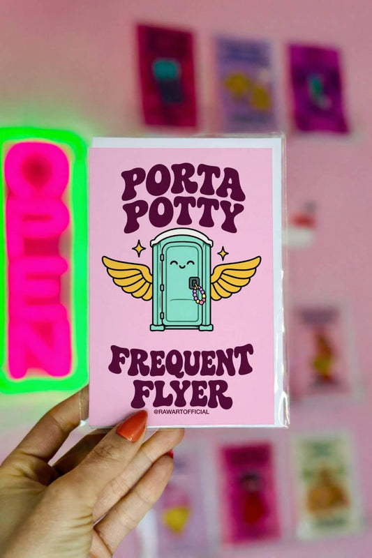 Funny Rave Festival Card – Porta Potty Frequent Flyer EDM Music Festival Humor for Ravers and Besties