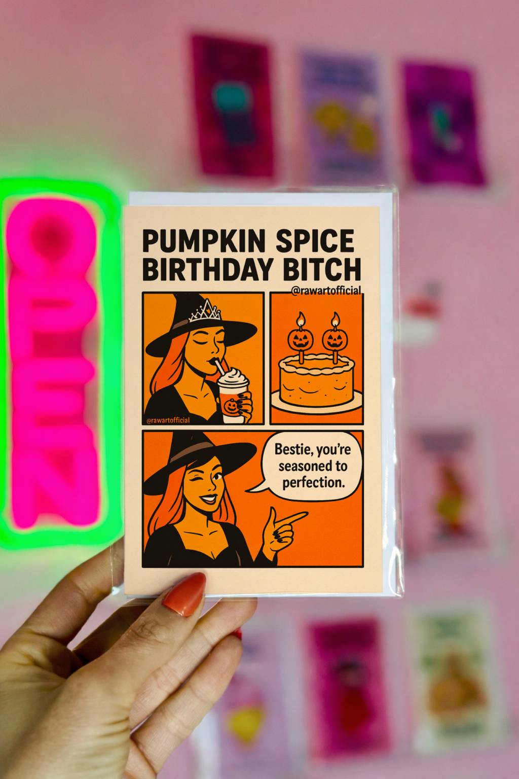 Pumpkin Spice Birthday Card – Funny Fall Bestie